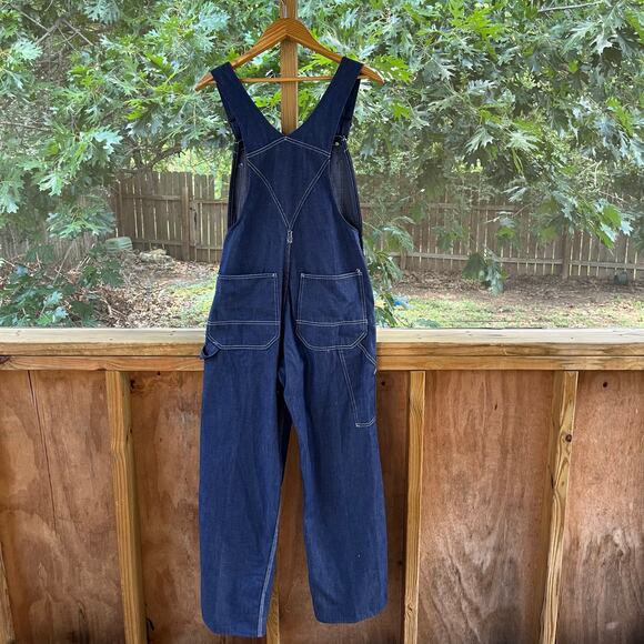 Sears Tradewear Women's Vintage Dark Wash Denim Overalls Size S/M - Picture 2 of 9